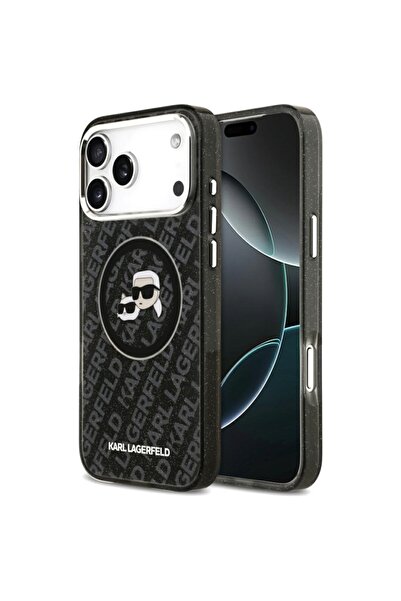 Karl Lagerfeld Θήκη για iPhone 17 Pro Max Glitter MagSafe, Μαύρη