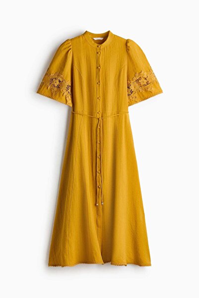 H&M Crinkled broderie anglaise dress