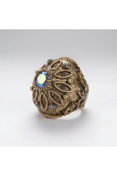 Dorvina Bronze Jewelry Authentic Marcasite Mystic Topaz Stone Dome Model Adju...