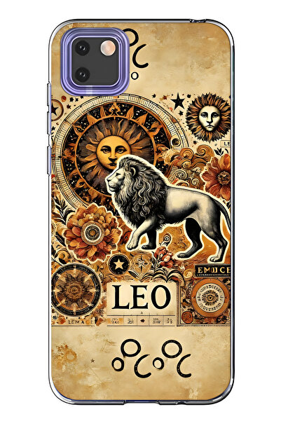 FLAMENKO حافظة هاتف شفافة متوافقة مع هاتف هواوي Y5P Aslan Burcu منقوش