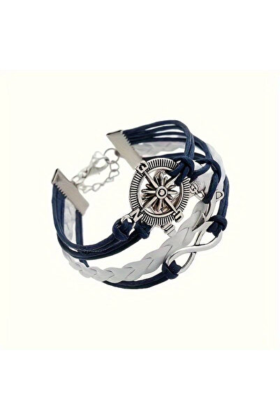 EFAYN.RO Women's bracelet, sailor model, multiple pendants, anchor with compa...