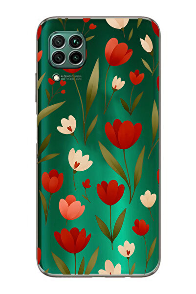 FLAMENKO حافظة هاتف شفافة متوافقة مع هاتف هواوي P40 Lite باللون الأحمر لالي م...