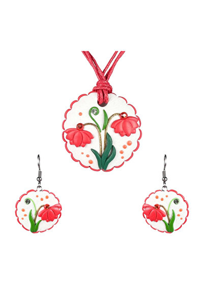 Miidefloriart Set of long earrings with Traditional motifs model 13