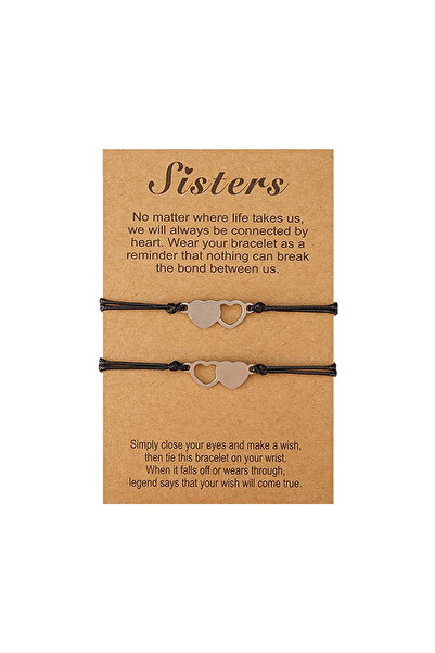 EFAYN.RO Set bratari familie, surori, pandantiv inima, reglabile, din sfoara,...