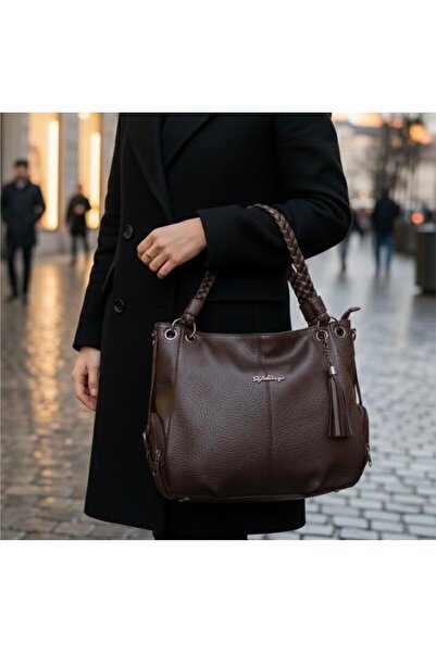 bag Women's Knitwear Strappy Faux Leather Large Size Shoulder Bag