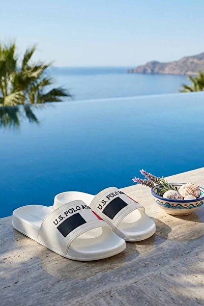 U.S. Polo Assn. U.S. Polo Assn. Men's White - Casual-Beach and Pool Slippers B-7