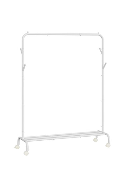 SONGMICS Clothes rack with wheels and bottom shelf, 103x41x155 cm, 50 kg, white