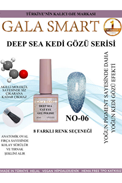 gala smart Deep Sea Cat Eye Gel Polish Kalıcı Oje 10 ml no:06