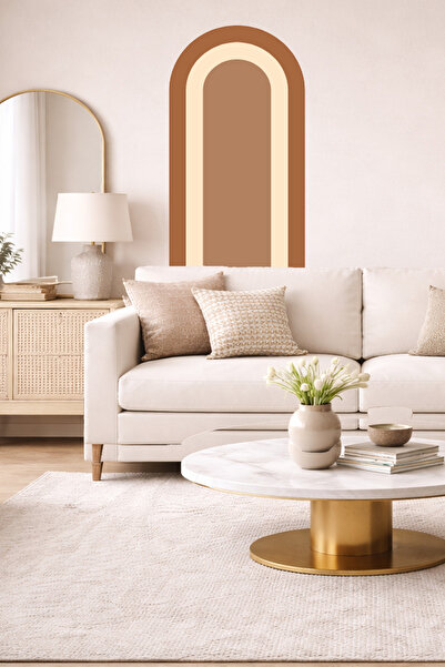 Sim Tasarım Boemski set ovalnih zidnih naljepnica u stilu isprepletanih boja