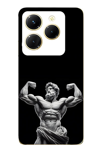 FLAMENKO حافظة هاتف شفافة متوافقة مع هاتف Infinix Hot 40i من نوع Antique Stat...