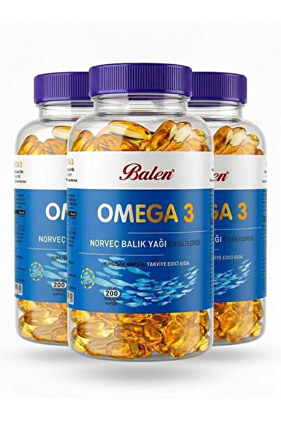 Balen OMEGA 3 NORVEÇ BALIK YAĞI (TRİGLİSERİD) YUMŞAK KAPSÜL 1380 MG *200 3 ADET
