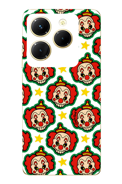 FLAMENKO حافظة هاتف شفافة متوافقة مع Infinix Hot 40i Clown منقوش