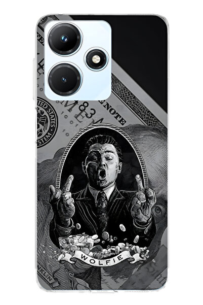 FLAMENKO حافظة هاتف إنفينيكس هوت 30i متوافقة مع وولفي منقوش شفافة