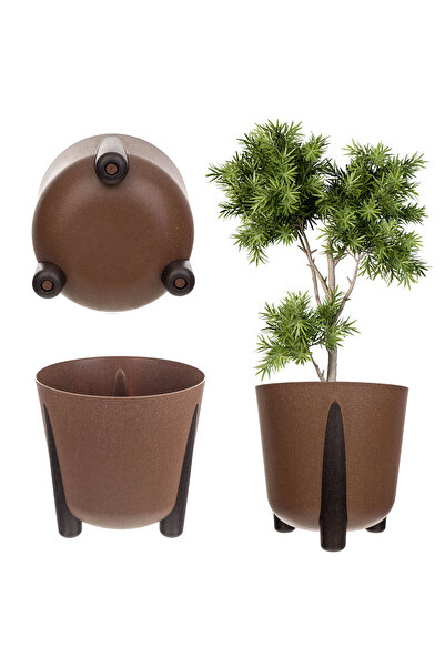 KADAX Flowerpot, Flowerpot Cover, On Legs, With Insert, Modern, Brown, 34cm