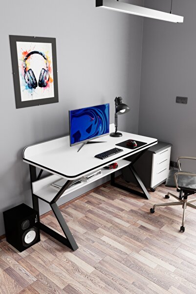 Evdemo Pulsar Oyuncu Masası Çalışma Ofis Masası Gaming Masa Beyaz