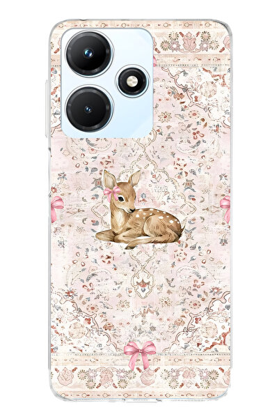 FLAMENKO حافظة هاتف شفافة متوافقة مع هاتف Infinix Hot 30i من نوع Geyik ve Bow...