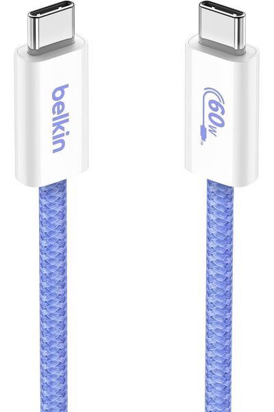 Belkin 2'li Örgülü USB-C to USB-C Kablo, 1,5 m, 60 W – Yumuşak, Esnek ve Hızl...