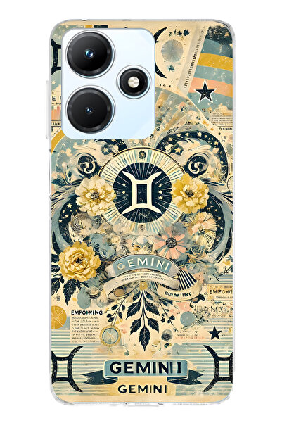 FLAMENKO حافظة هاتف شفافة متوافقة مع Infinix Hot 30i Gemini D منقوش