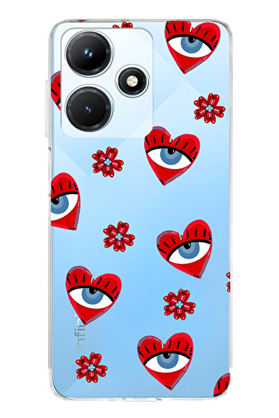 FLAMENKO حافظة هاتف شفافة متوافقة مع هاتف Infinix Hot 30i من نوع Hearted Evil...