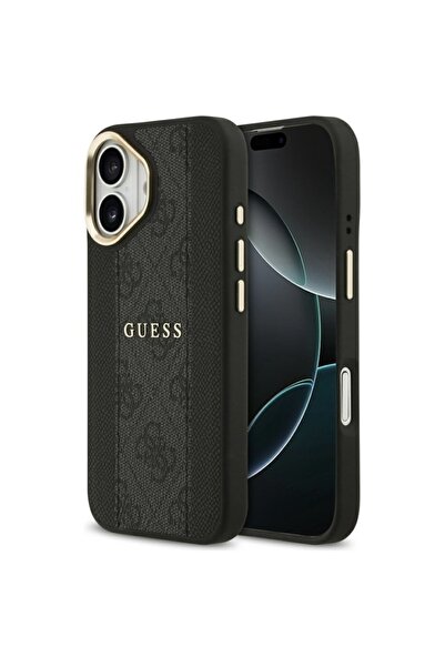 Guess Case for iPhone 17, Hardcase 4G Stripe MagSafe, Black