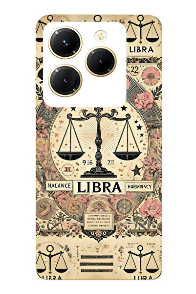 FLAMENKO حافظة هاتف شفافة متوافقة مع Infinix Hot 40i بتصميم Libra منقوش