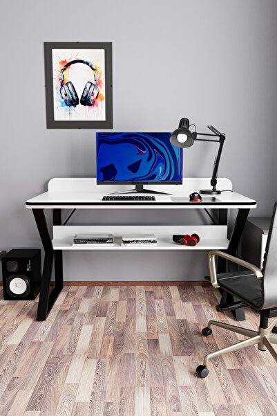 Evdemo Pulsar Oyuncu Masası Çalışma Ofis Masası Gaming Masa Beyaz