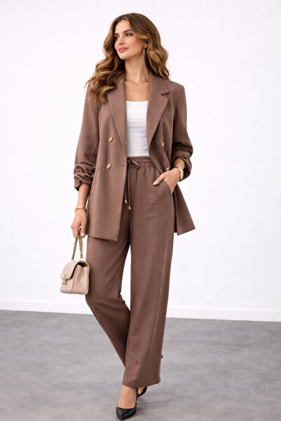 Ekol Kolu Büzgülü Süs Düğmeli Ceket 1602