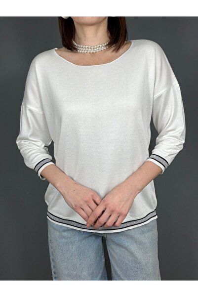 GND Sleeve and Hem Glittery Fakir Sleeve Viscose Thin Blouse