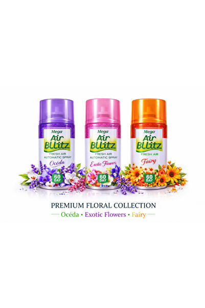 ABS Mega Air Blitz Floral Collection Πακέτο 3 τεμαχίων – Océda, Exotic & Fair...