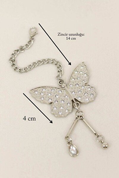 ERDAL DERİ Αξεσουάρ πεταλούδας με γάντζο Τσάντα αξεσουάρ πεταλούδας με πέτρες