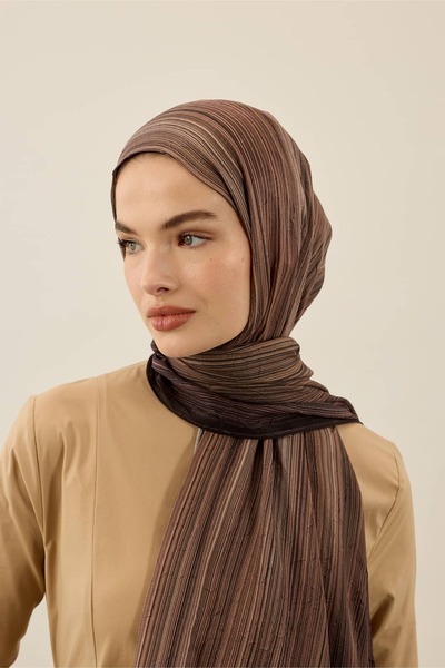 Modakaşmir Linevera Pattern Bamboo Shawl