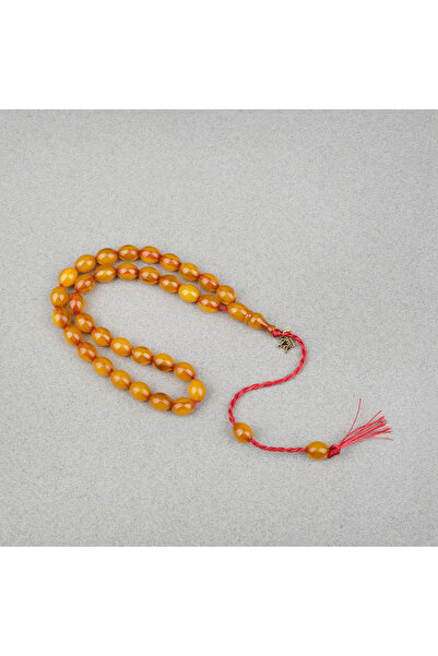 LapisDo سبحة صلاة من حجر العنبر المقطوع بنظام أوماري سايماكيميلي مقاس 9x11.5 ملم