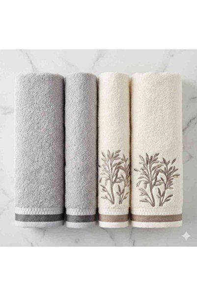 Özdilek Nev Bordado Gri-crem Setul suprem (Set pentru baie turcească)