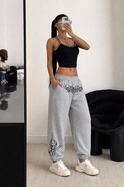 Le Vion Γυναικεία φόρμα με ελαστικό τελείωμα στα με τύπωμα Παντελόνι jogger π...