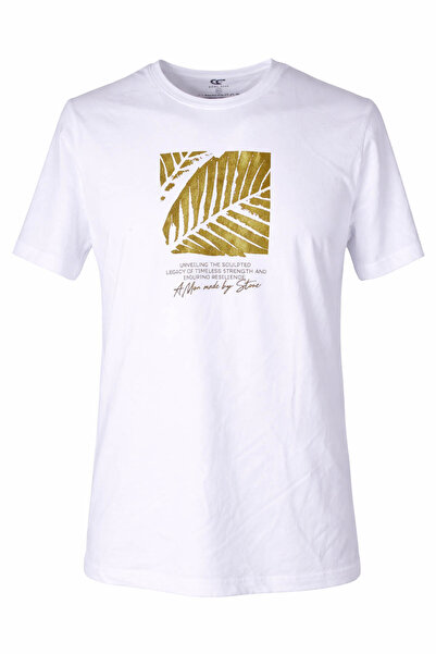 trender 26Y595000010 Men's T-Shirt Leaf O Neck Printed