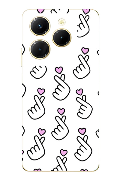 FLAMENKO حافظة هاتف شفافة متوافقة مع هاتف Infinix Hot 40i من نوع Parmak Kalp ...