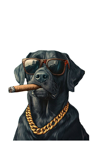 MegaSticker Siyah cool labrador Sticker Araba, Motorsiklet, Kask, Laptop, Cam...