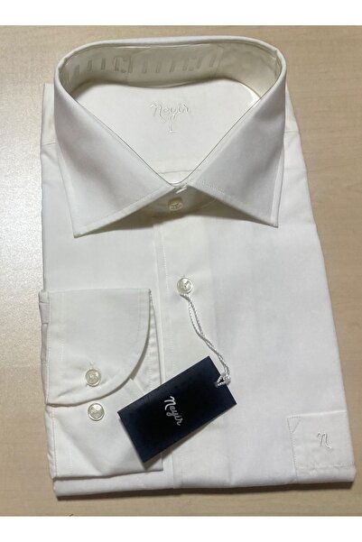 MARTEN Men's Long Sleeve Shirt Regular Cut C Pocketed Tie Collar Cream Color ...