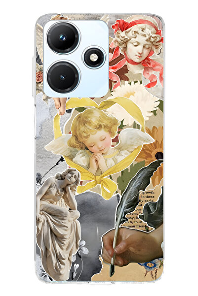 FLAMENKO حافظة هاتف شفافة متوافقة مع هاتف Infinix Hot 30i من نوع Angels and S...