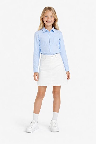 Nacar Gömlekli Kız Çocuk Keten Gösteri Etek Takım 23 Nisan 29 Ekim Gösteri Kı...