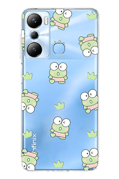 FLAMENKO حافظة هاتف شفافة متوافقة مع هاتف Infinix Hot 20i من نوع Frog منقوش