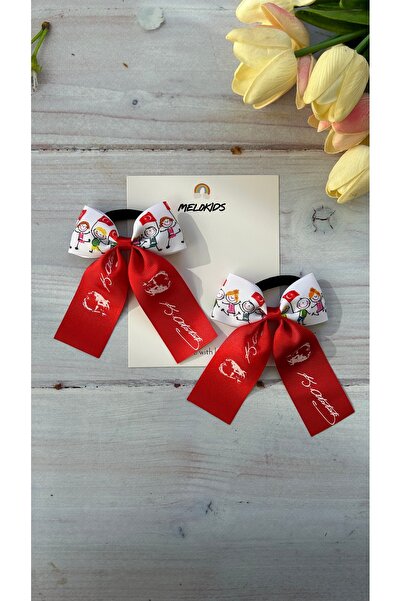 MeloKids 23 April Buckle, Child-Flag and Atatürk Patterned Ribbon Buckle -2-P...