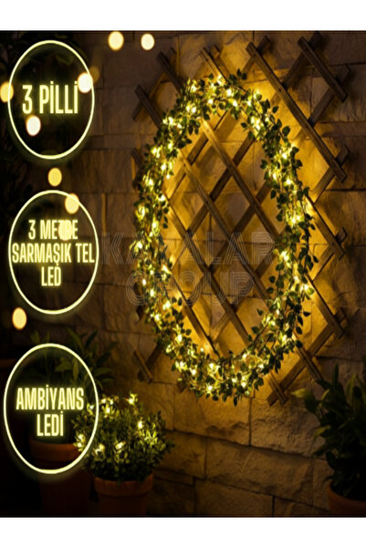 ledison Dekoratif Yapay Yapraklı Peri Led 3 metre Sarmaşık Ledli