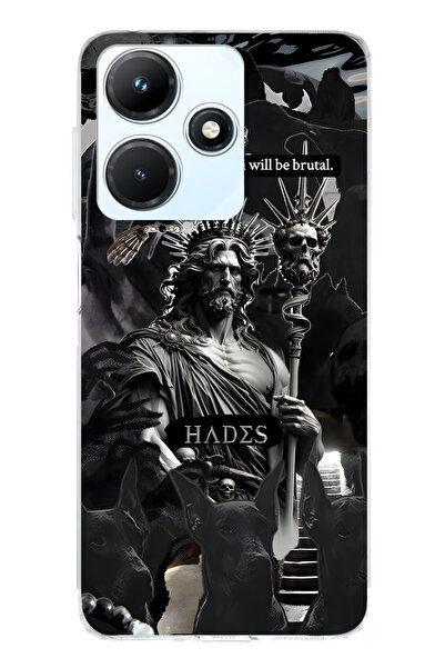 FLAMENKO حافظة هاتف شفافة متوافقة مع هاتف Infinix Hot 30i Hades Mythology منقوش