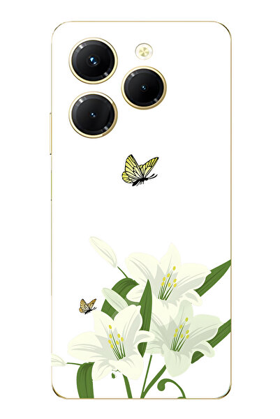 FLAMENKO حافظة هاتف شفافة متوافقة مع هاتف Infinix Hot 40i باللون الأبيض Zamba...