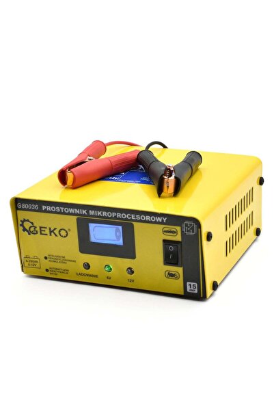 GEKO Φορτιστής Μπαταρίας Ψηφιακός Με Μικροεπεξεργαστή Και Οθόνη LCD 6/12V 15A...