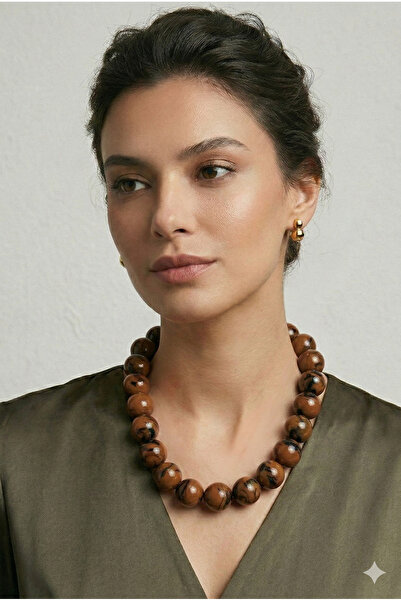 PETEK AKSESUAR Basic Acrylic Ball Necklace