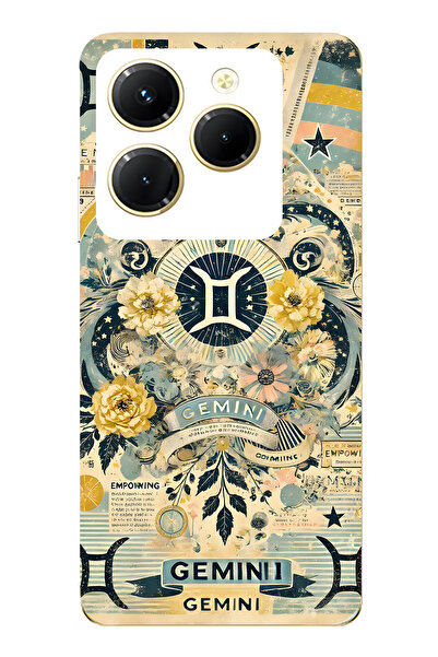 FLAMENKO حافظة هاتف شفافة متوافقة مع Infinix Hot 40i Gemini D منقوش