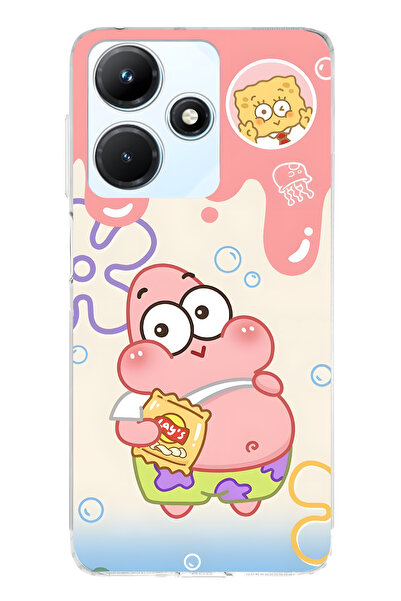 FLAMENKO حافظة هاتف إنفينيكس هوت 30i متوافقة مع باتريك ستار منقوش شفافة