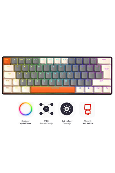 Sarftech Ziyoulang T60 Mini Rgb 62 Tuş Mekanik Red Switch Gaming Oyuncu Klavyesi